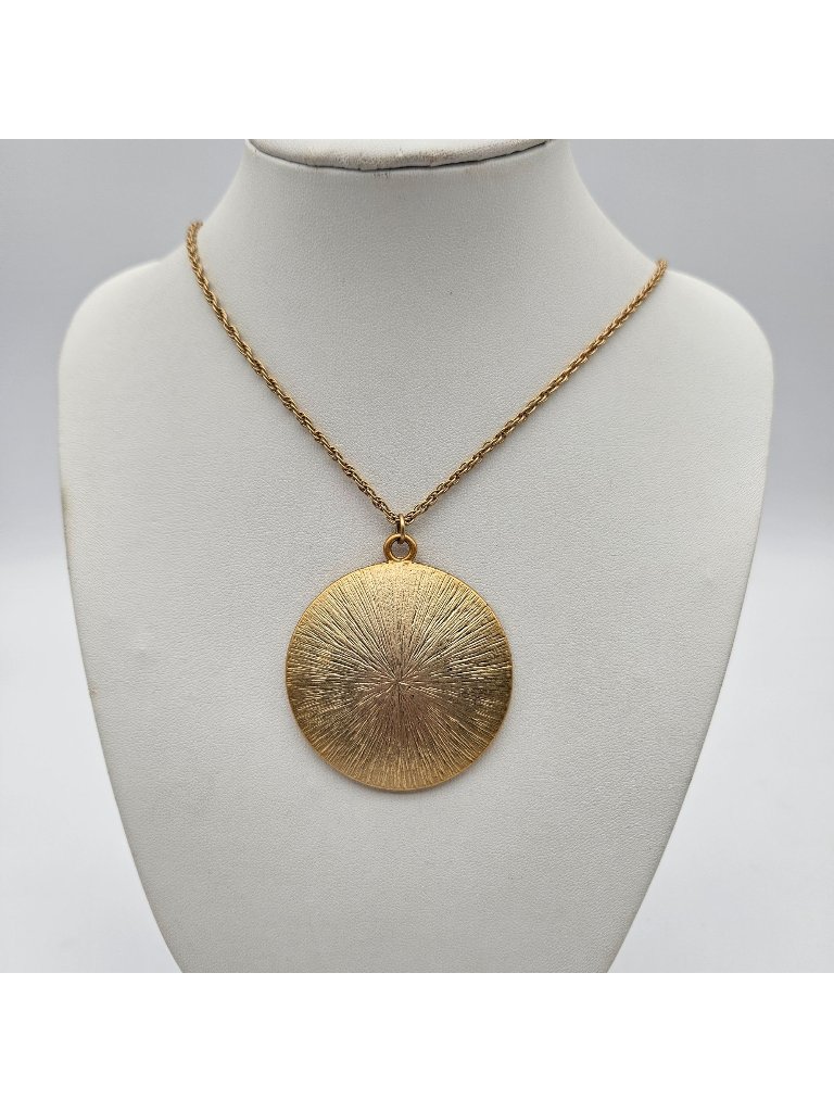 Ny Brand Gold Tone Sunburst Pendant Necklace
